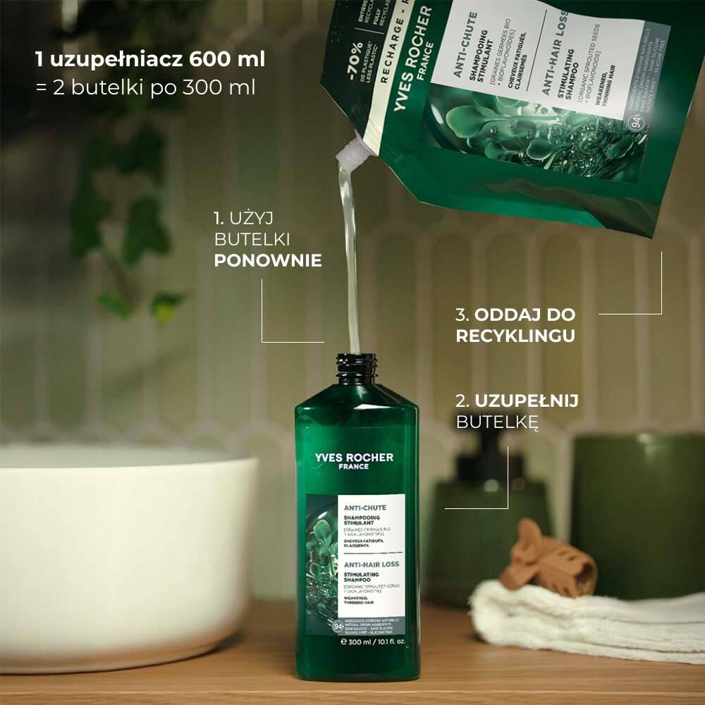 Szampon przeciw wypadaniu włosów z organicznymi kiełkami uzupełniacz 600 ml